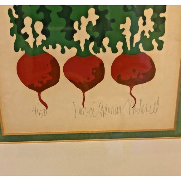 Vintage Janice Garnon Mitchell Original Print Radishes Numbered and Signed - Picture 9 of 11